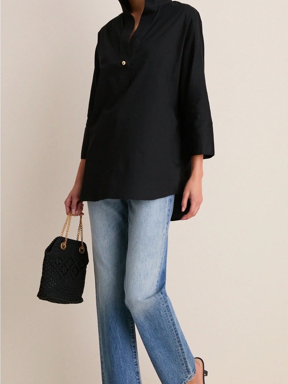 Tuckernuck Black Willow Blouse Tunic Top Noir Black XXL NWT